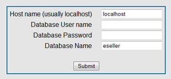 PHP Shopping Cart Script Installation Screen