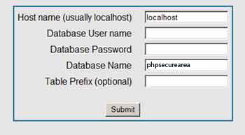PHP Membership Script => Instllation Screen